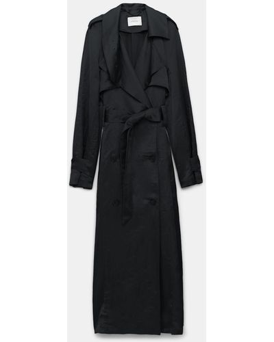 Dorothee Schumacher Slouchy, Double-breasted Trench Coat - Black