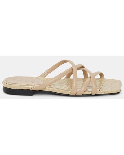 Dorothee Schumacher Square Toe Flat Strappy Sandals - Natural