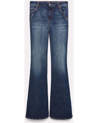 Dorothee Schumacher Extra Long Flared Jeans With Western Details - Blue