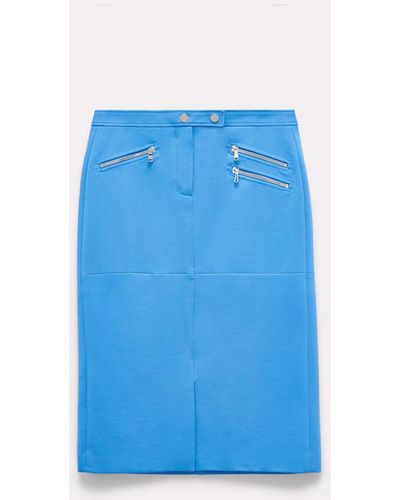 Dorothee Schumacher Punto Milano Skirt With Zipper Detailing - Blue