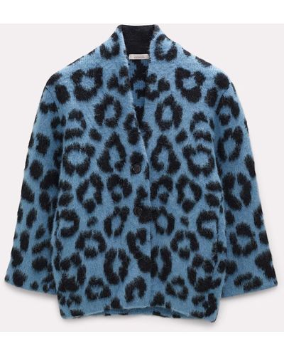 Dorothee Schumacher Cardigan With A Leopard Print Pattern - Blue