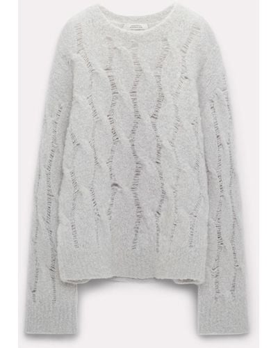Dorothee Schumacher Mohair Mix Cable Knit Pullover - Pink