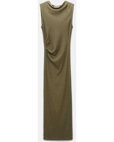 Dorothee Schumacher Ribbed Cotton Jersey Tube Dress - Green