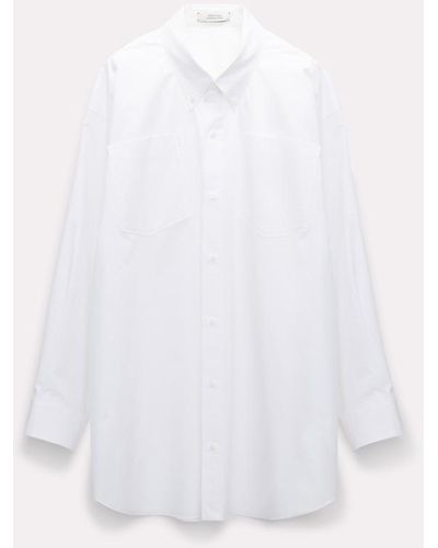 Dorothee Schumacher Oversized Hemd aus Baumwoll-Popeline mit aufgesetzten Taschen - Weiß