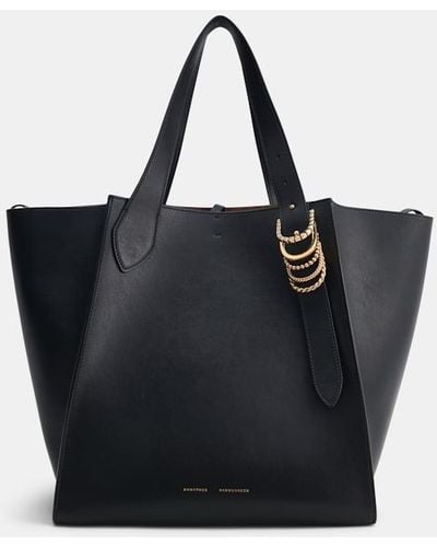Dorothee Schumacher Tote Bag In Soft Calf Leather With D-ring Hardware - Black