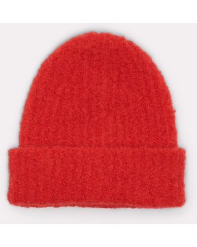 Dorothee Schumacher Mohair Mix Ribbed Knit Hat - Red