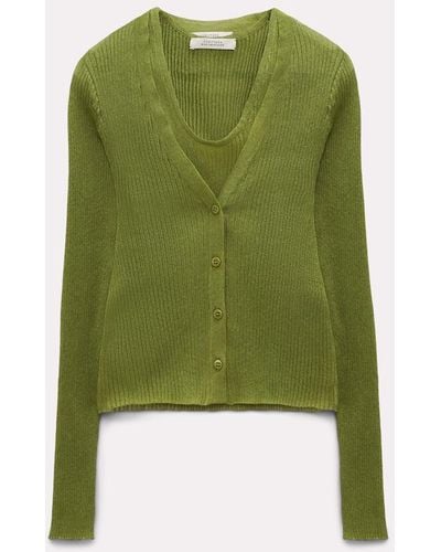 Dorothee Schumacher Semi-sheer Ribbed Knit Twinset - Green