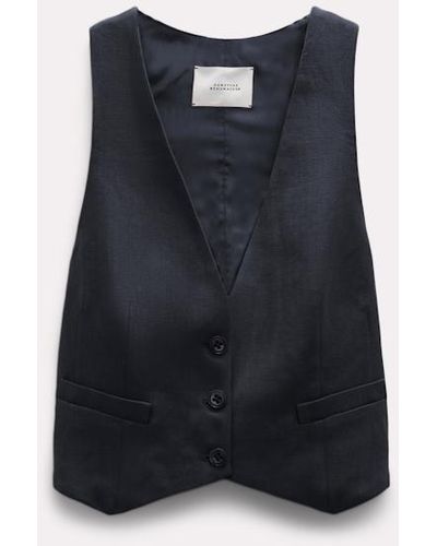 Dorothee Schumacher Lightweight Vest In Cotton-linen - Black