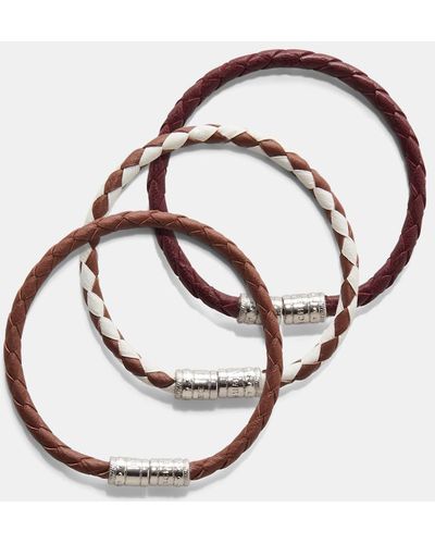 Dorothee Schumacher Set Of Three Woven Leather Cord Bracelets - Multicolor
