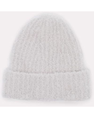 Dorothee Schumacher Mohair Mix Ribbed Knit Hat - White