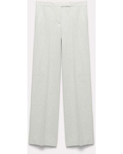 Dorothee Schumacher Stud-embellished Pants In Punto Milano - White