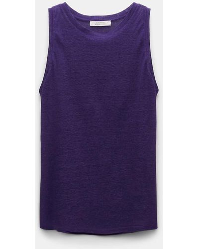 Dorothee Schumacher Hemp Tank Top With Pineapple Embroidery At The Nape - Purple