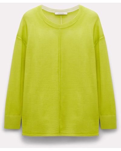 Dorothee Schumacher Merino-silk Sweater With Exposed Seams - Yellow