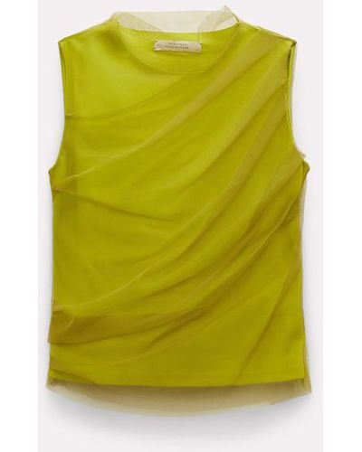 Dorothee Schumacher Punto Milano Shell With Tulle Top - Green