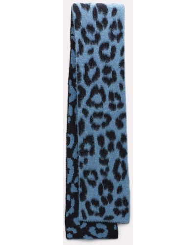Dorothee Schumacher Scarf With A Leopard Print Pattern - Blue