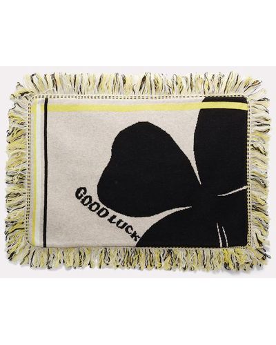 Dorothee Schumacher Wool Cushion With Good Luck Clover Motif - Black