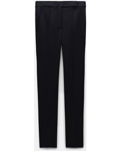 Dorothee Schumacher Slim Fit Pants In Punto Milano With Pintucks - Blue