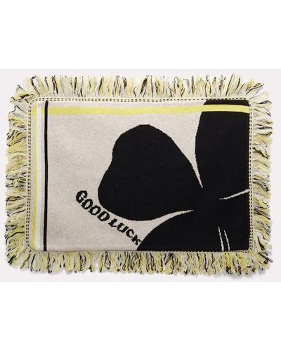 Dorothee Schumacher Wool Cushion With Good Luck Clover Motif - Black