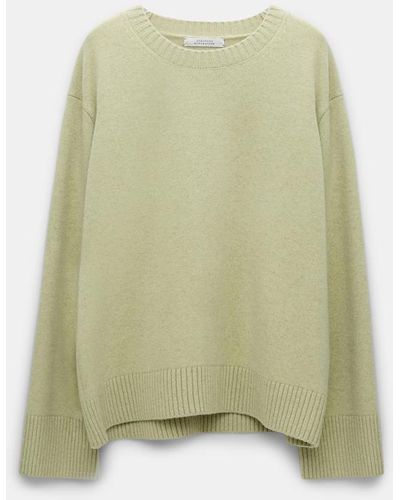Dorothee Schumacher Soft Round Neck Sweater In Stretch Cashmere - Green