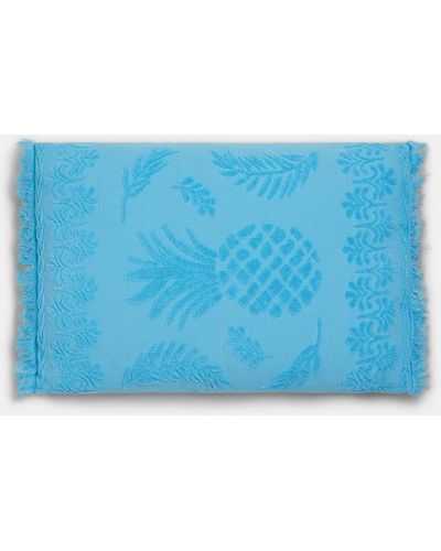 Dorothee Schumacher Cotton Pillow With Woven Jacquard Pineapple Pattern - Blue