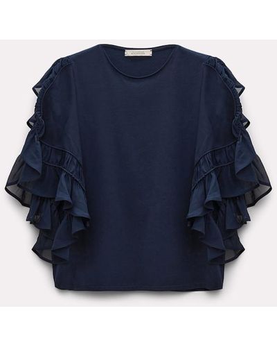 Dorothee Schumacher Ruffle Sleeve Top - Blue