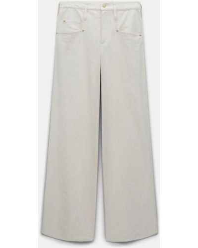 Dorothee Schumacher Relaxed Cotton Denim-linen Pants - White