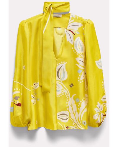 Dorothee Schumacher Floral Blouse With Shawl Detail - Yellow