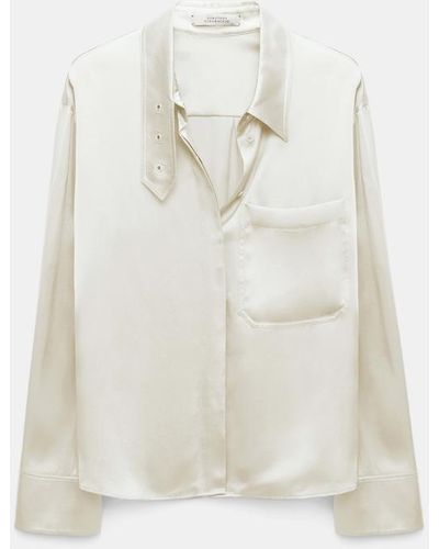 Dorothee Schumacher Silk Charmeuse Blouse With Collar Detail - White