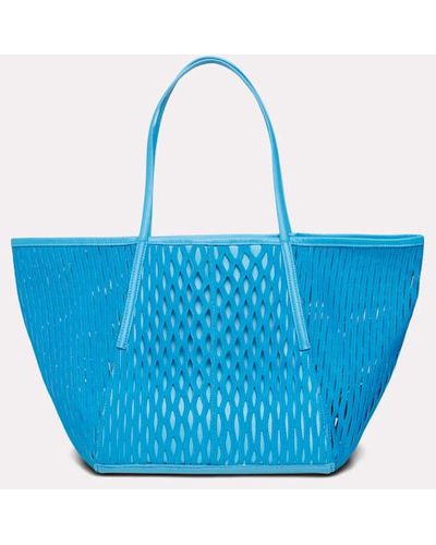 Dorothee Schumacher Open Mesh Tote With Leather Trim - Blue