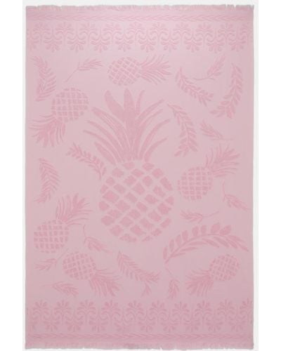 Dorothee Schumacher Cotton Towel With Woven Jacquard Pineapple Pattern - Pink