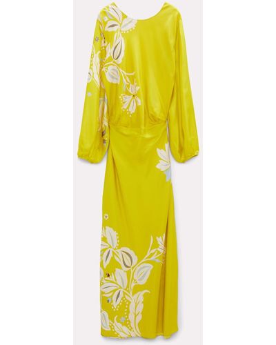 Dorothee Schumacher Floral Backless Midi Dress - Yellow