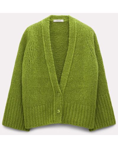 Dorothee Schumacher Soft Knit Cardigan In Cashmere-silk - Green