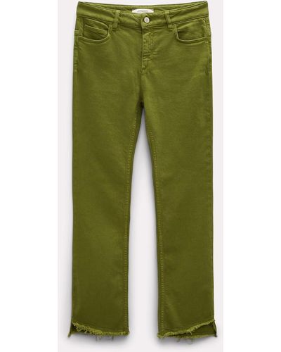 Dorothee Schumacher Flared Ankle Jeans With Cutoff Hem - Green