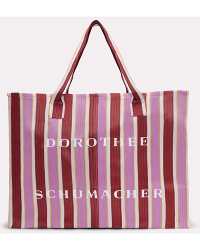 Dorothee Schumacher Striped Tote Made From Recycled Plastic - Red