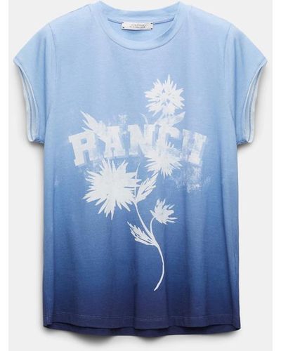 Dorothee Schumacher T-Shirt mit Farbverlauf und RANCH Wording - Blau