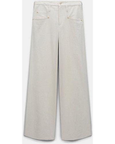 Dorothee Schumacher Relaxed Cotton Denim-linen Pants - White