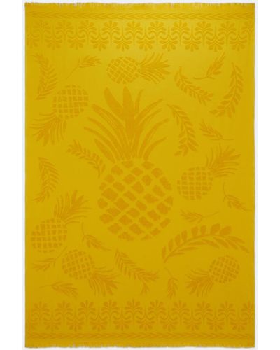 Dorothee Schumacher Cotton Towel With Woven Jacquard Pineapple Pattern - Yellow