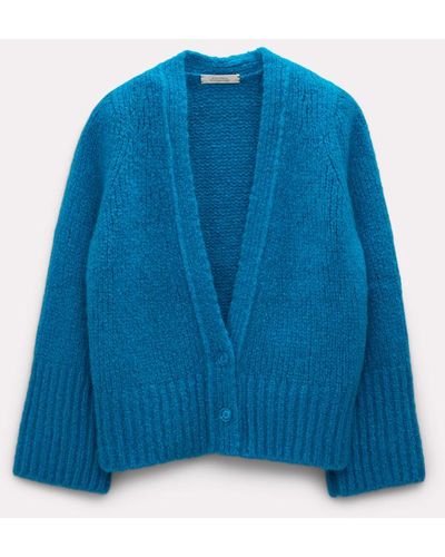 Dorothee Schumacher Soft Knit Cardigan In Cashmere-silk - Blue