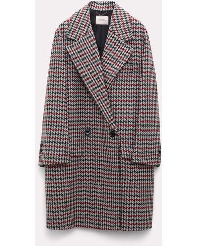 Dorothee Schumacher Coat With A Houndstooth Pattern - Brown