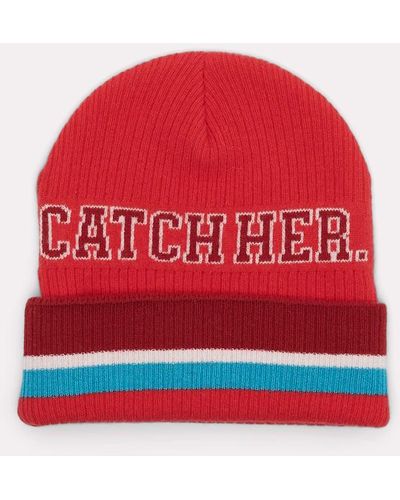 Dorothee Schumacher Slogan Knit Wool Hat - Red