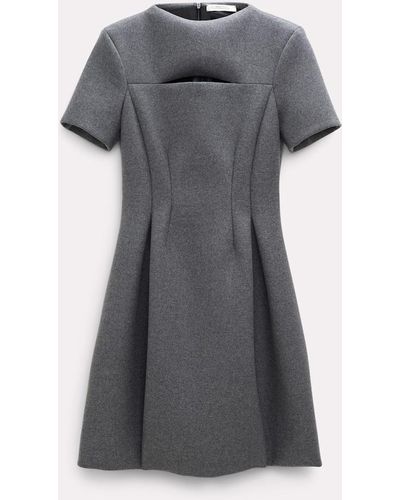 Dorothee Schumacher Wool Flannel Dress With Cut-out - Gray
