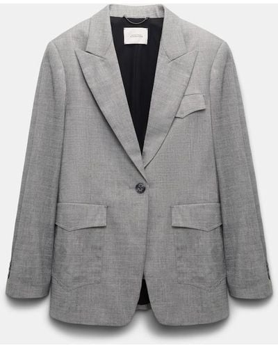 Dorothee Schumacher Tailored Blazer With Western-style Pockets - Gray