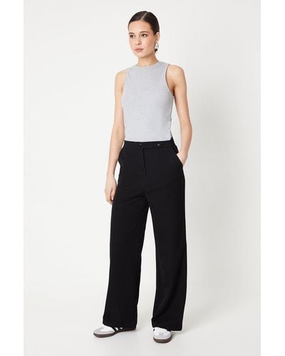 Dorothy Perkins Double Button Waistband Trousers - White