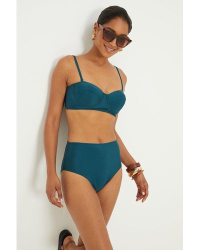 Dorothy Perkins Structured Cup Detail Bikini Top - Blue