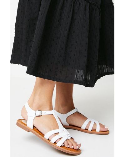 Dorothy Perkins Good For The Sole: Mila Comfort Woven T Bar Flat Sandals - Black
