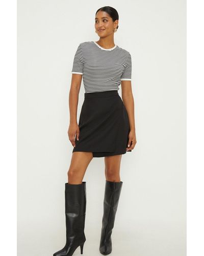 Dorothy Perkins Tailored Wrap Mini Skirt - Black