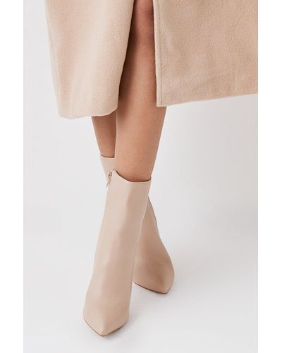 Dorothy Perkins Faith: Madison Pointed Stiletto Ankle Boots - Natural