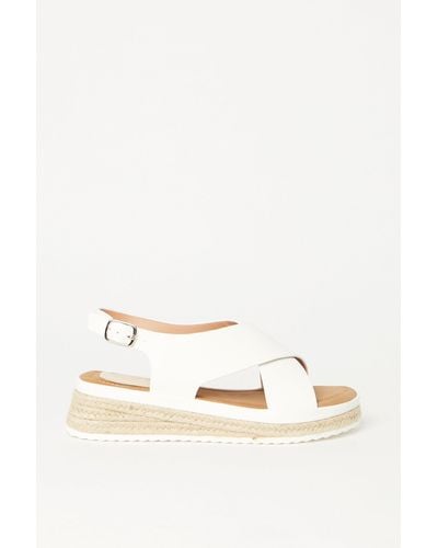Dorothy Perkins Good For The Sole: Maxine Comfort Low Wedge Cross Strap Sandals - Natural