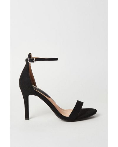Dorothy Perkins Wide Fit Tyla High Stiletto Barely There Heeled Sandals - Black