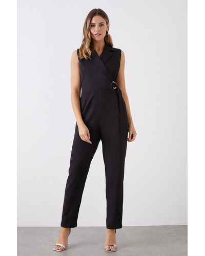 Dorothy Perkins D Ring Tailored Jumpsuit - Black